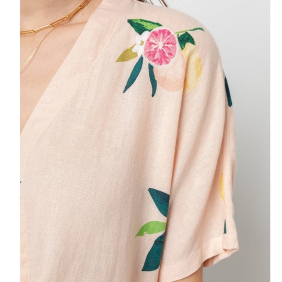 NWT Rails Tie Front Citrus Floral Top - Picture 3 of 4